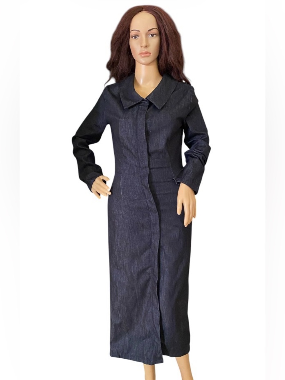 Zara women’s zipper denim long sleeves dress